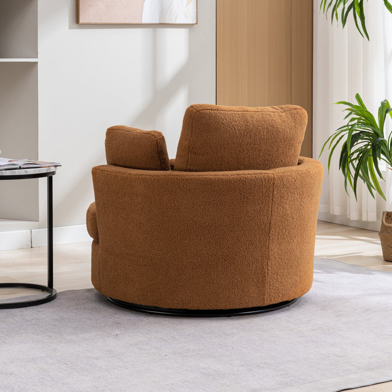 Rosdorf Park Dahlonega Upholstered Swivel Barrel Chair & Reviews Wayfair